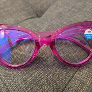 2.0 Reading Glasses Anti Blue Light New Never Worn  Fuchsia Pink !!!